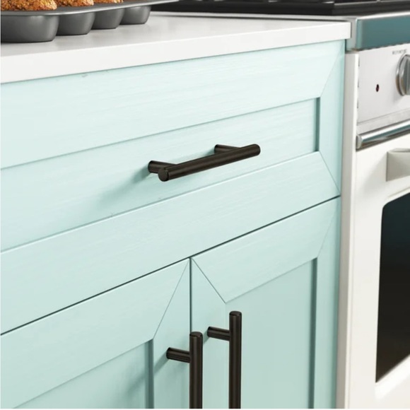 Kitchen Round Cabinet Pull Handles Black - Picture 2 of 10